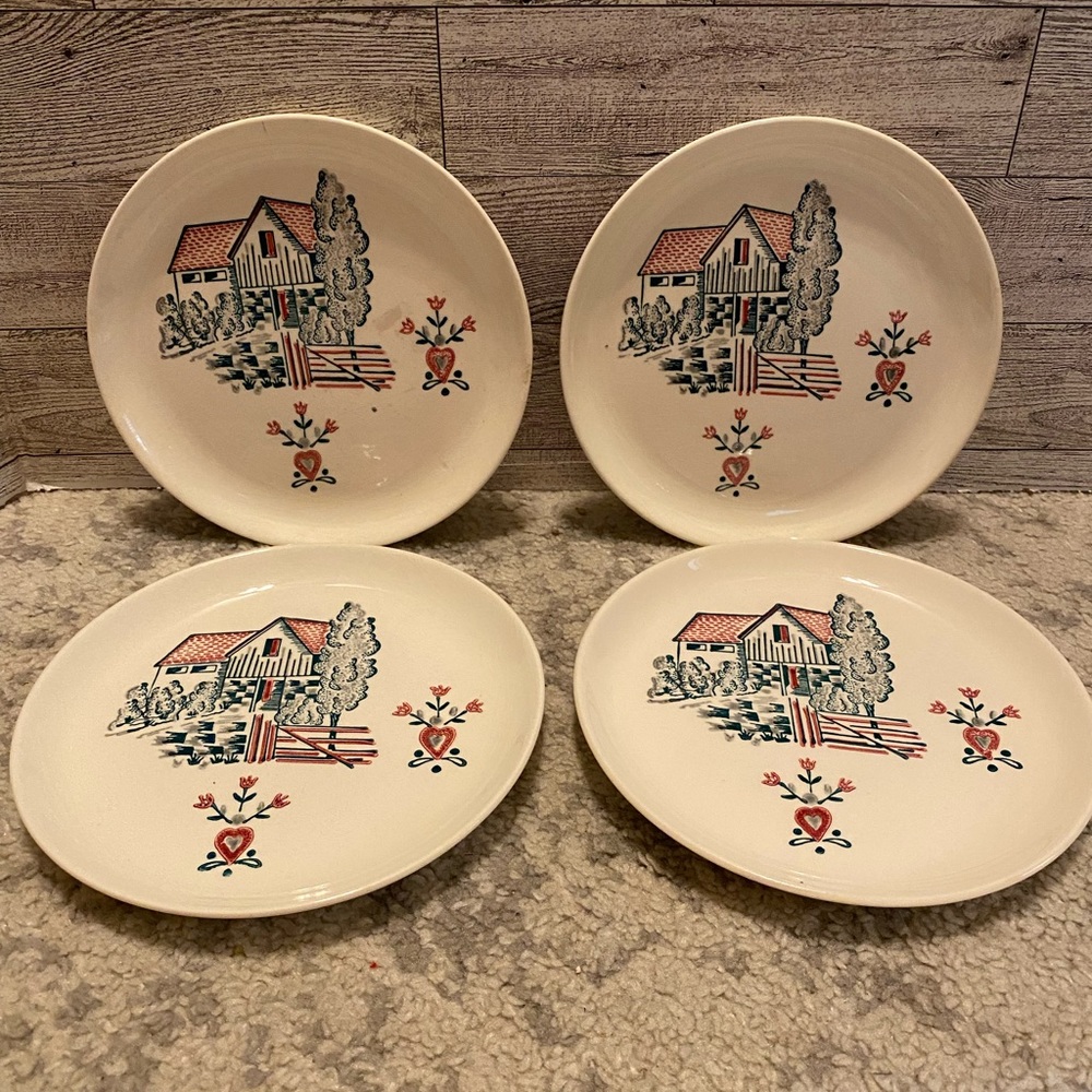 4 Vintage Stetson Plates